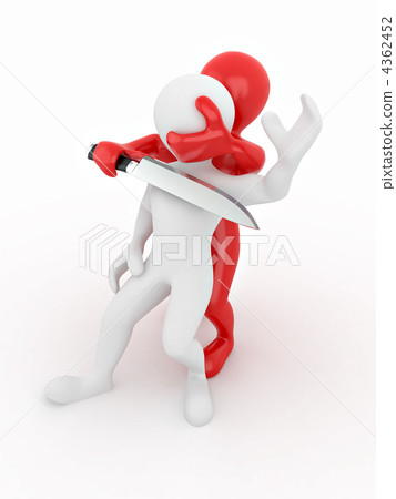 Hostage. Two men on white isolated background 4362452