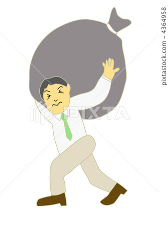 Illustration of men carrying baggage Illustration of men carrying baggage 4364958