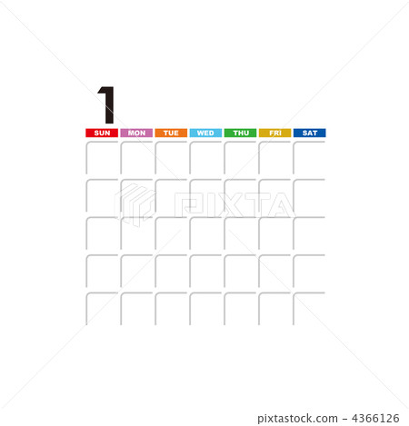Illustration material of monthly blank calendar (January) 4366126