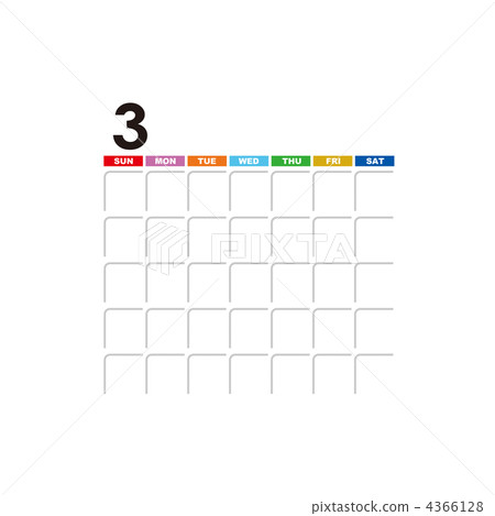 Illustration material of monthly blank calendar (March) 4366128