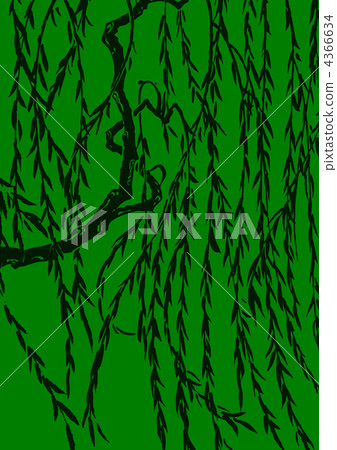 willow, japanese pattern, computer graphic 4366634