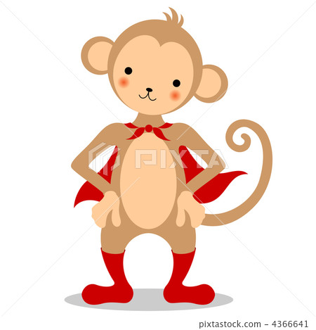 一隻紅色斗篷的猴子 4366641