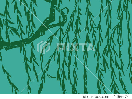 柳樹 哭泣的垂柳 日式 4366674