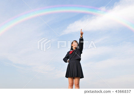High school students and rainbow 4366837