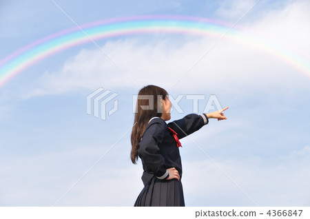 High school students and rainbow 4366847