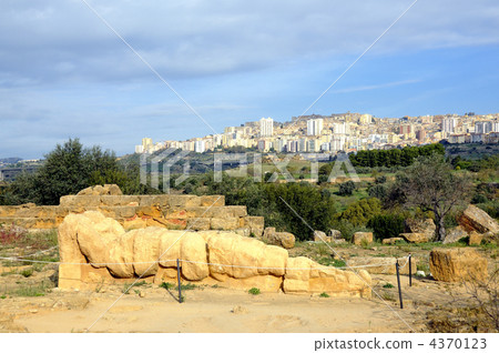 Replica of Terramone and the townscape of Agrigento 4370123