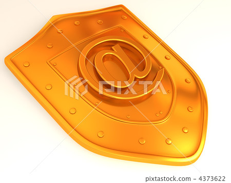 Shield with symbol for internet 4373622