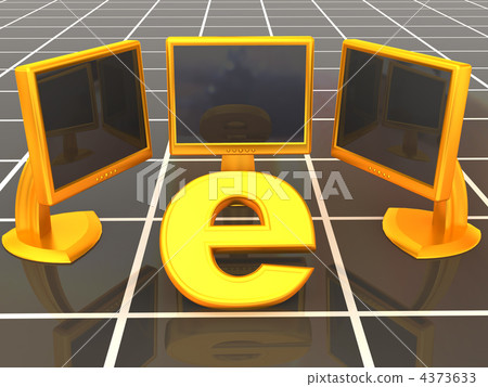 symbol of internet with local network 4373633