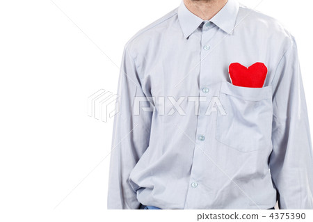 man with red heart 4375390