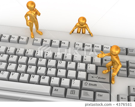 Three men on keyboard Three men on keyboard 4376581