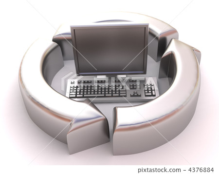 exchange by information through a computer - Stock Illustration ...