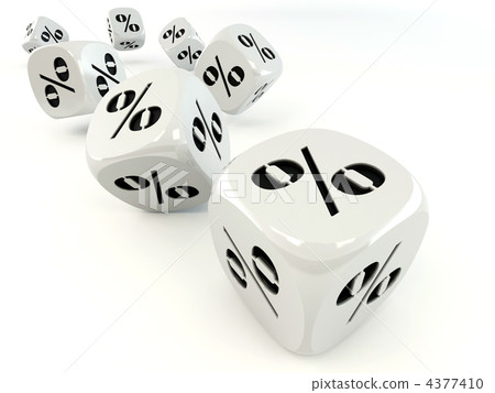 Dice. Cube with percent. 4377410