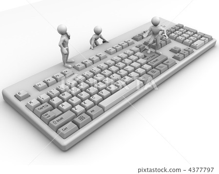 Three men on keyboard Three men on keyboard 4377797