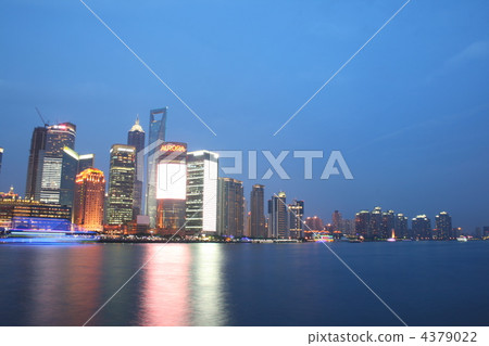 中國外灘上海夜景浦東新區陸家嘴 4379022