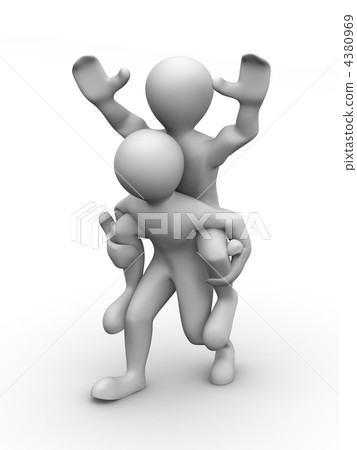 One person from the second man on the back One person from the second man on the back 4380969