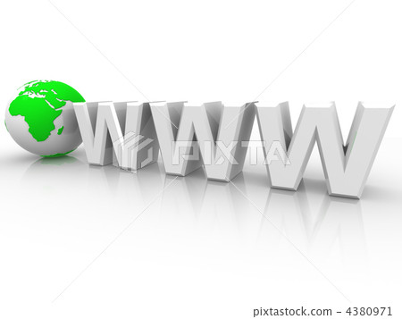 Text WWW with earth 4380971