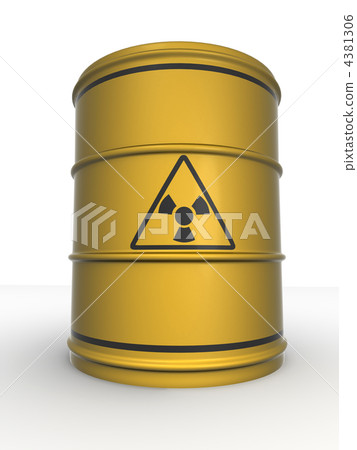 Barrel with sign Radiation. 3d 4381306