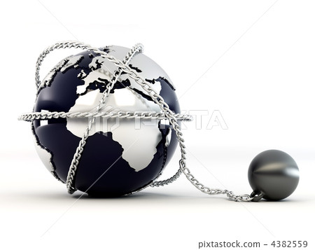 Earth with chain 4382559