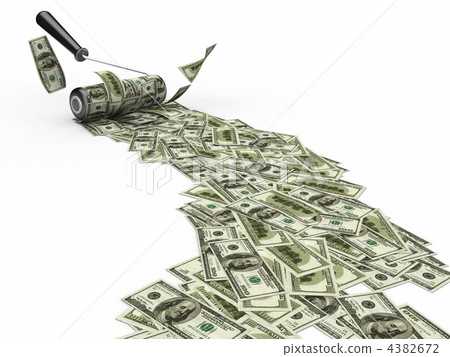 Roller brush with dollars Roller brush with dollars 4382672