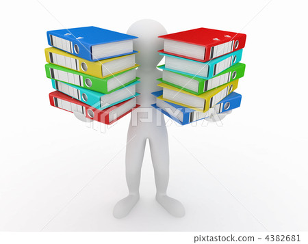 Men with folders on white isolated background Men with folders on white isolated background 4382681