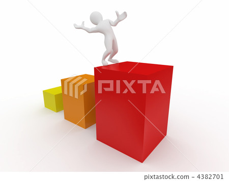 Men on the edge of carreer. Conceptual image. 3d 4382701