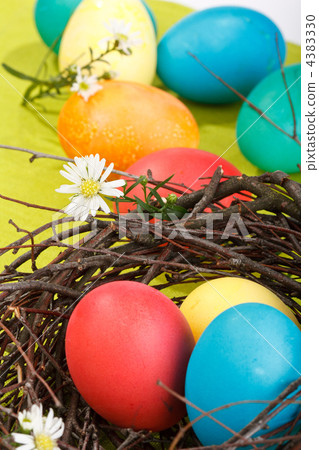 Easter eggs in a nest Easter eggs in a nest 4383330