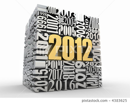 New year 2012. Cube consisting of the numbers New year 2012. Cube consisting of the numbers 4383625