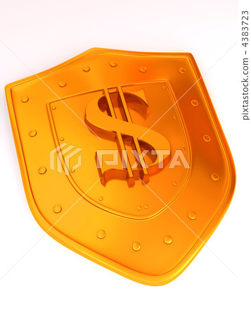 Shield with dollar. 3d Shield with dollar. 3d 4383723