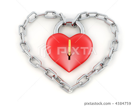Chain with lock as heart 4384759