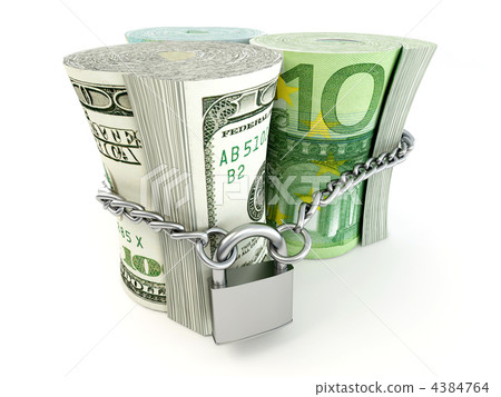 Dollar, euro, ruble on lock Dollar, euro, ruble on lock 4384764