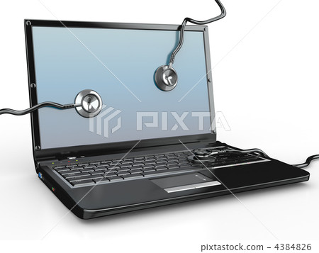 Service for laptop repair. Laptop and stethoscope Service for laptop repair. Laptop and stethoscope 4384826