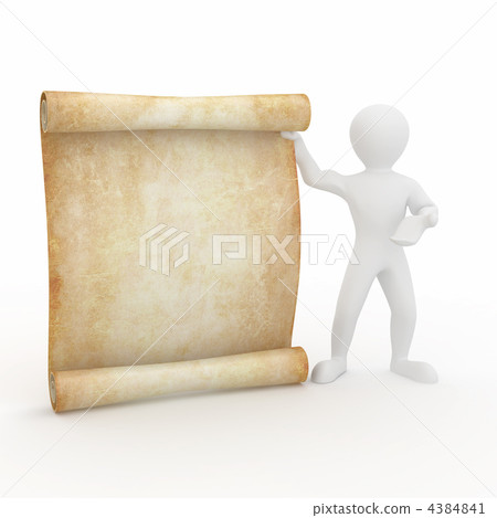 Men with vintage aged papyrus. 3d Men with vintage aged papyrus. 3d 4384841