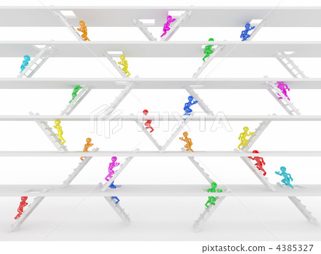 Way up. People and ladders. 4385327