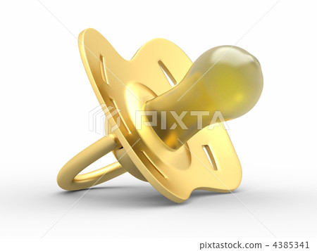 Baby's dummy on white isolated background. 3d 4385341