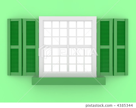 Closed window and shooters Closed window and shooters 4385344