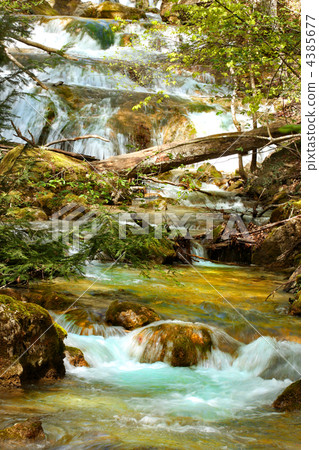 Waterfall Jur-Jur in Cremea. 4385677