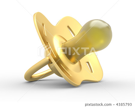 Baby's dummy on white isolated background 4385793