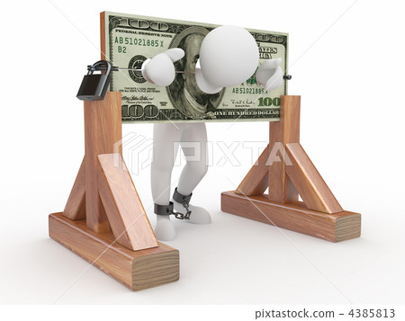 Man being held hostage by money 4385813