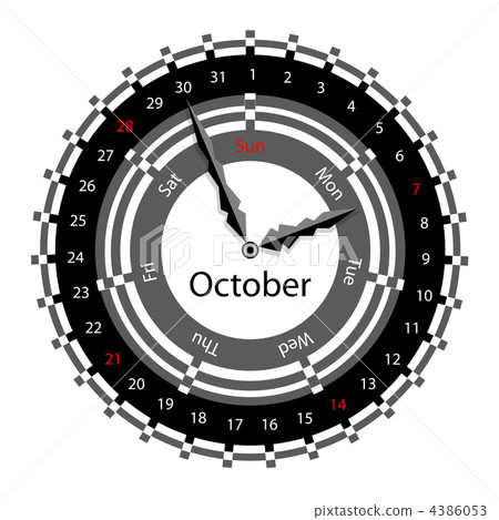 Creative idea of design of a Clock with circular calendar for 20 Creative idea of design of a Clock with circular calendar for 20 4386053