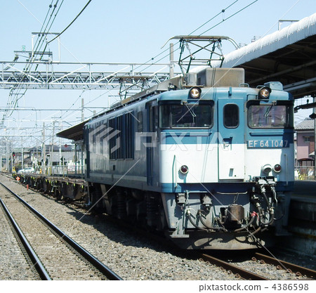 Freight train EF64 container Shiraoka station Freight train EF64 container Shiraoka station 4386598