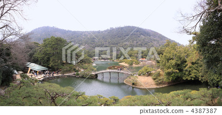 從Kuribayashi Koen Futoshin峰值Fujibutei，南湖，Jogetsu橋，Sukokutei，Komatsunatei，Shimonosei山景 4387387