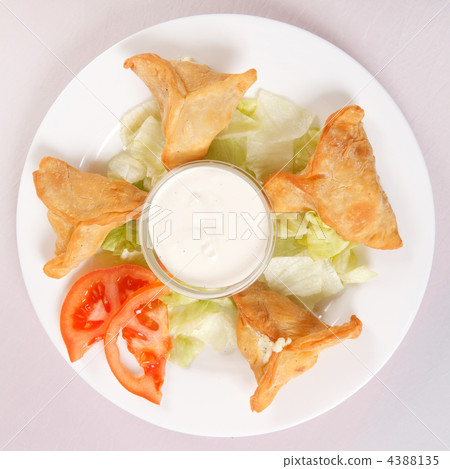 Samosa with sauce 4388135