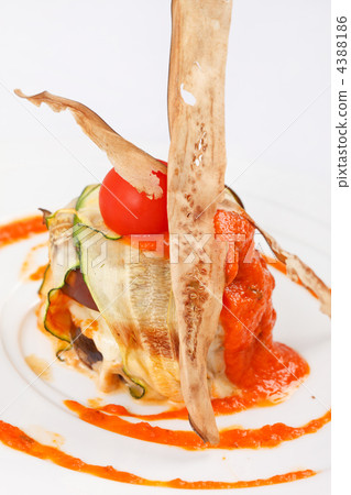 Eggplant roll stuffed with cottage cheese Eggplant roll stuffed with cottage cheese 4388186