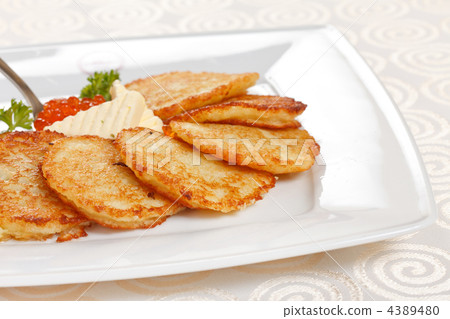 fried potatoes pancakes with caviar fried potatoes pancakes with caviar 4389480