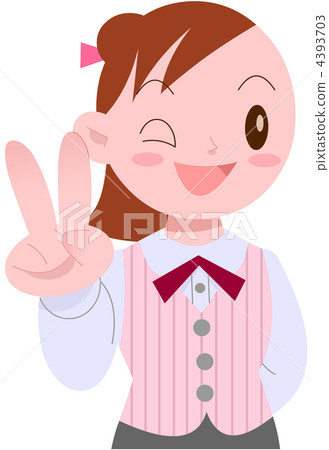女商人V形標誌 女商人V形標誌 4393703