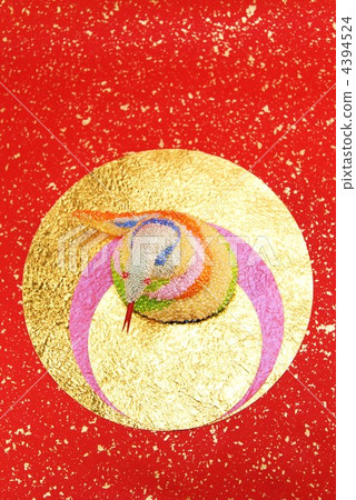 三好新年的材料Snakes / Kim Ji Washi回垂直位置俯視圖 4394524