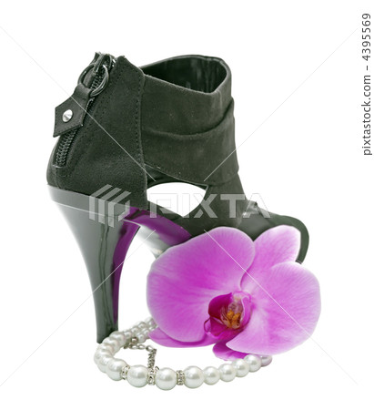 High heeled black shoe High heeled black shoe 4395569