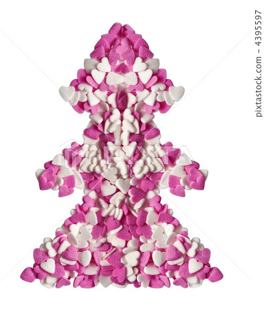 Christmas Tree of sugar confectionery in the shape of heart 4395597
