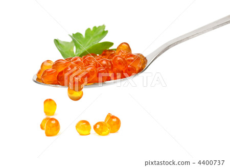 Red caviar with parsley closeup Red caviar with parsley closeup 4400737