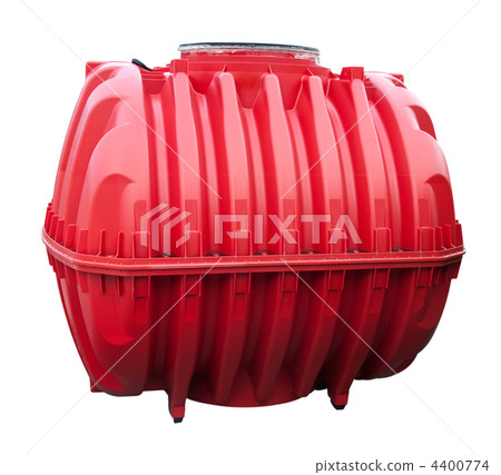 Red water tank isolated on a white background. Red water tank isolated on a white background. 4400774